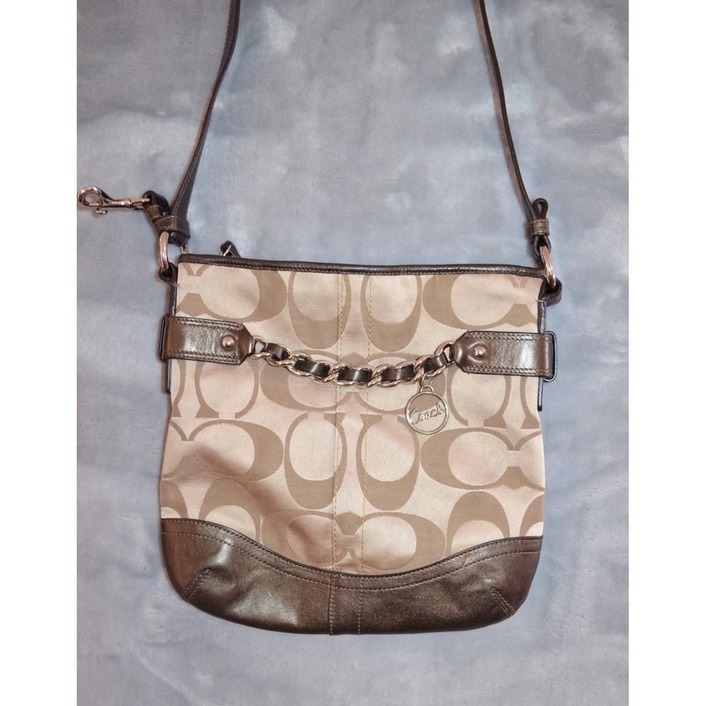 Coach Signature Metallic Shoulder Bag Crossbody M1221-F19730 Crossbody Strap